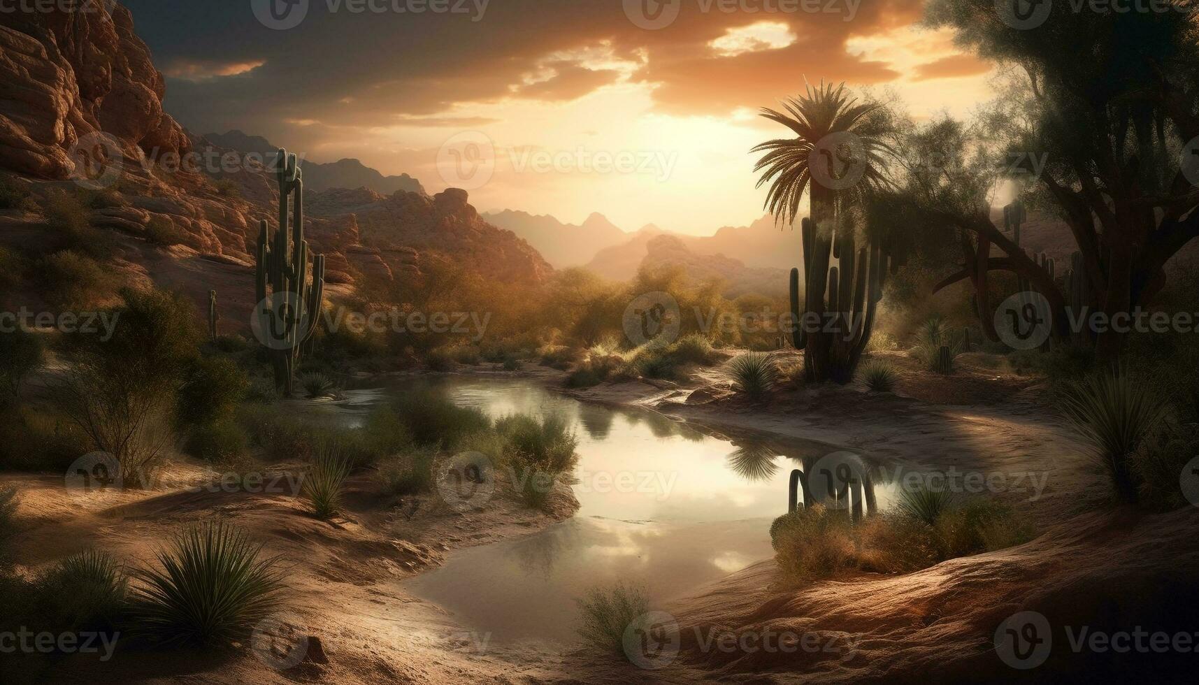 Tranquil sunrise over mountain range, idyllic beauty generated by AI photo