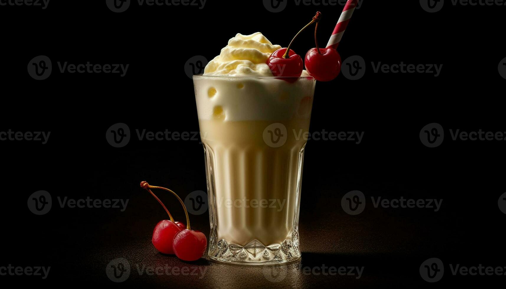 Sweet berry cocktail, creamy milkshake, elegant refreshment generated by AI photo
