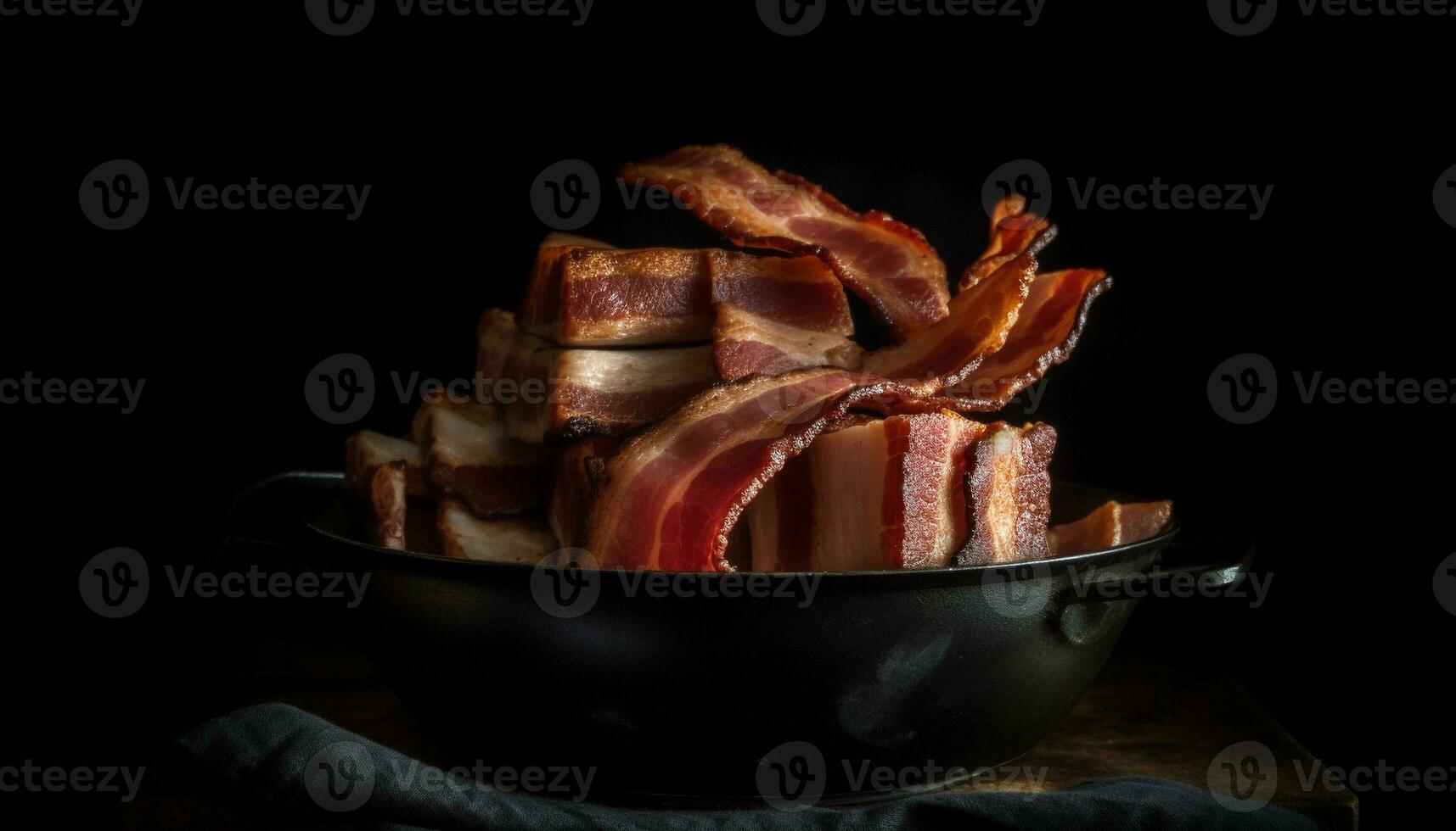 Smoked pork, grilled to perfection, a gourmet meal generated by AI photo