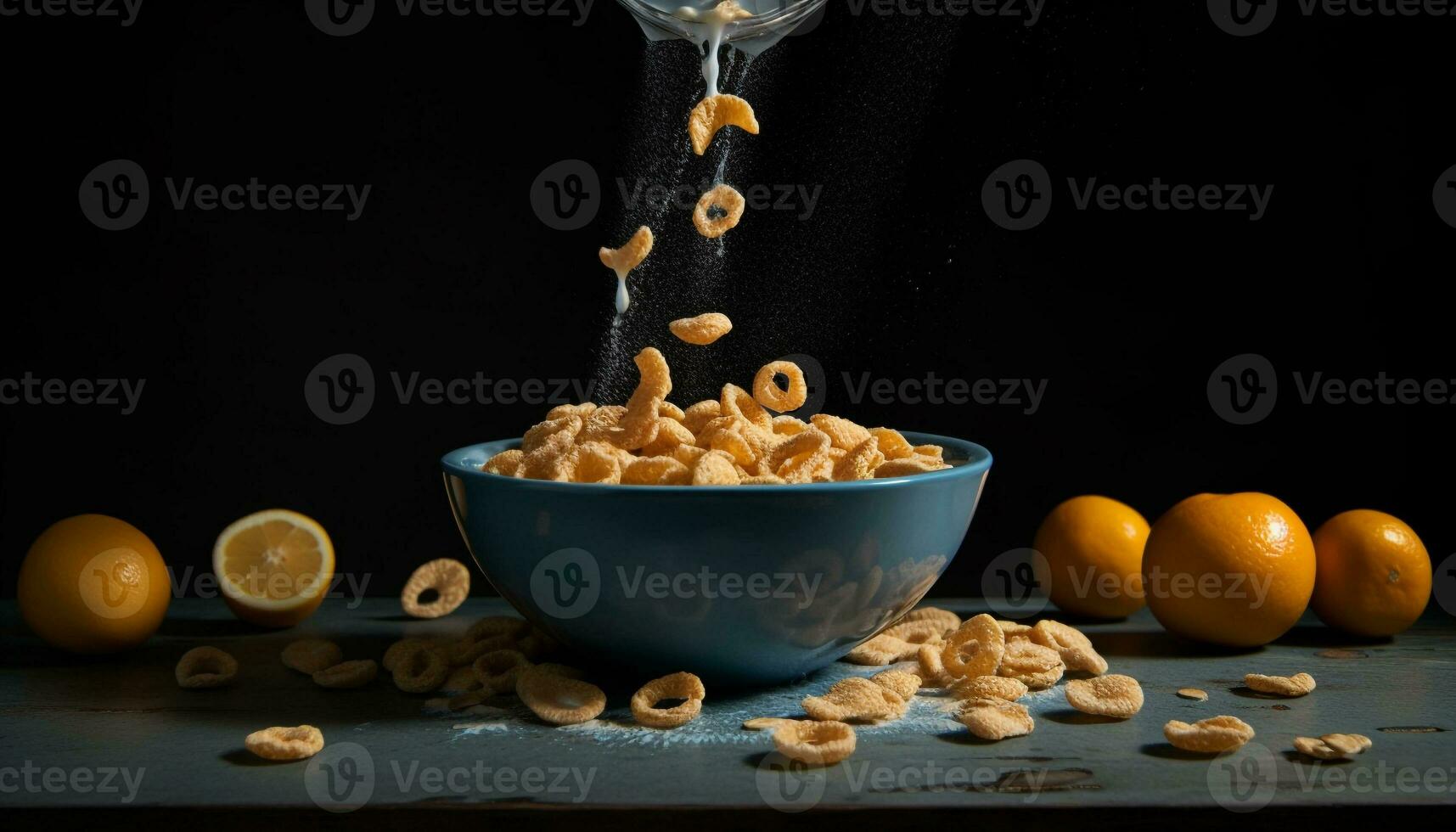 Fresh organic fruit bowl, a healthy snack generated by AI photo