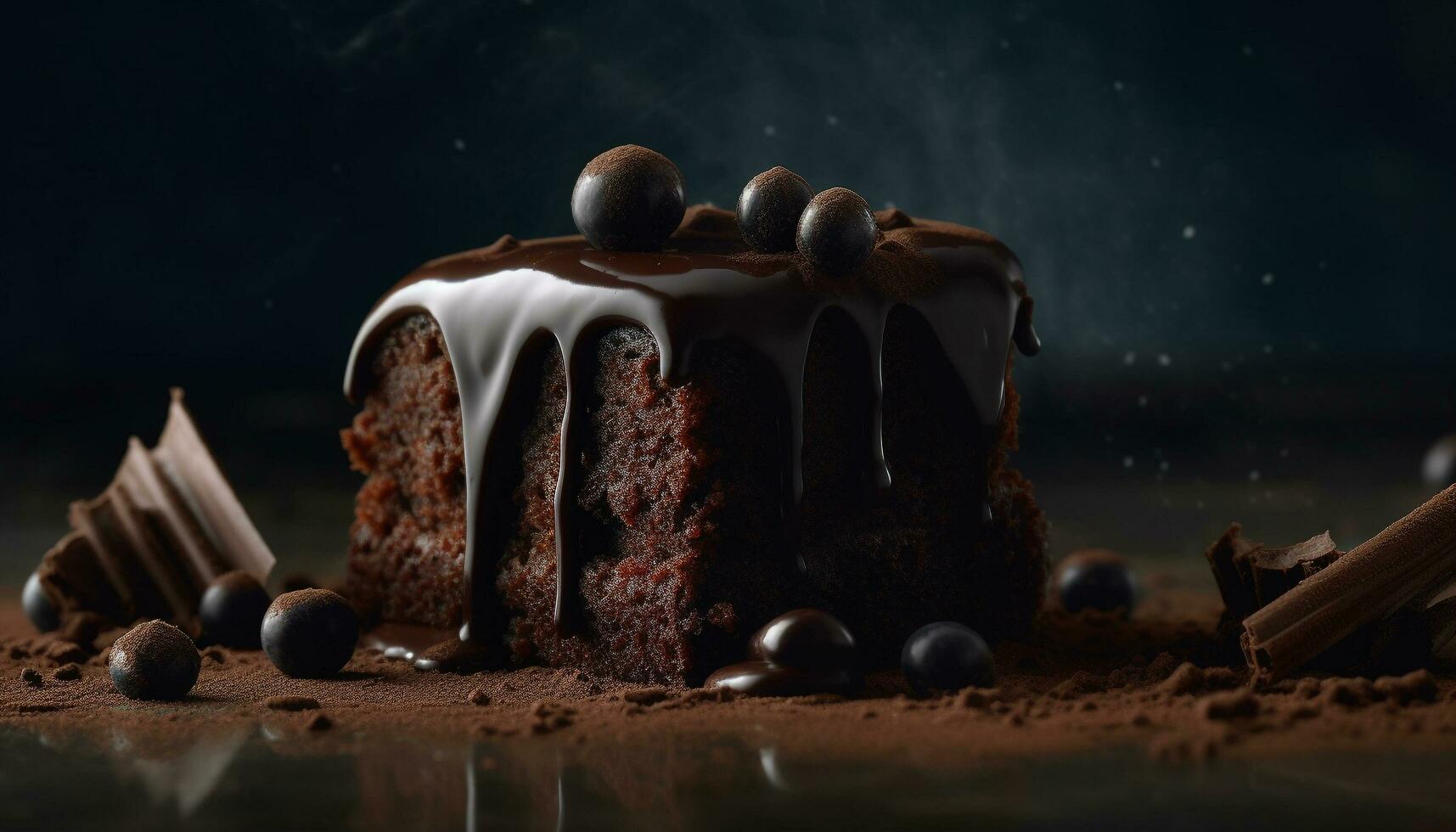 Indulgent homemade chocolate cake, a sweet celebration generated by AI photo