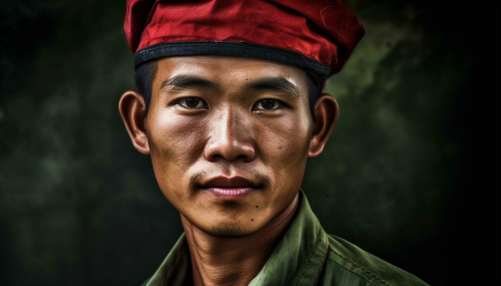 Confident man in cap smiling at camera generated by AI photo