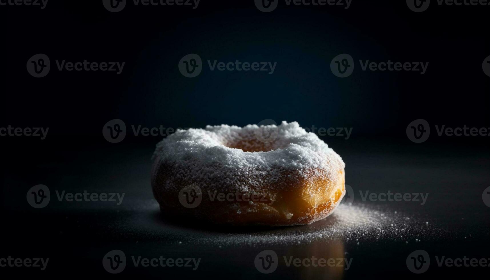 A homemade donut, sweet indulgence on plate generated by AI photo