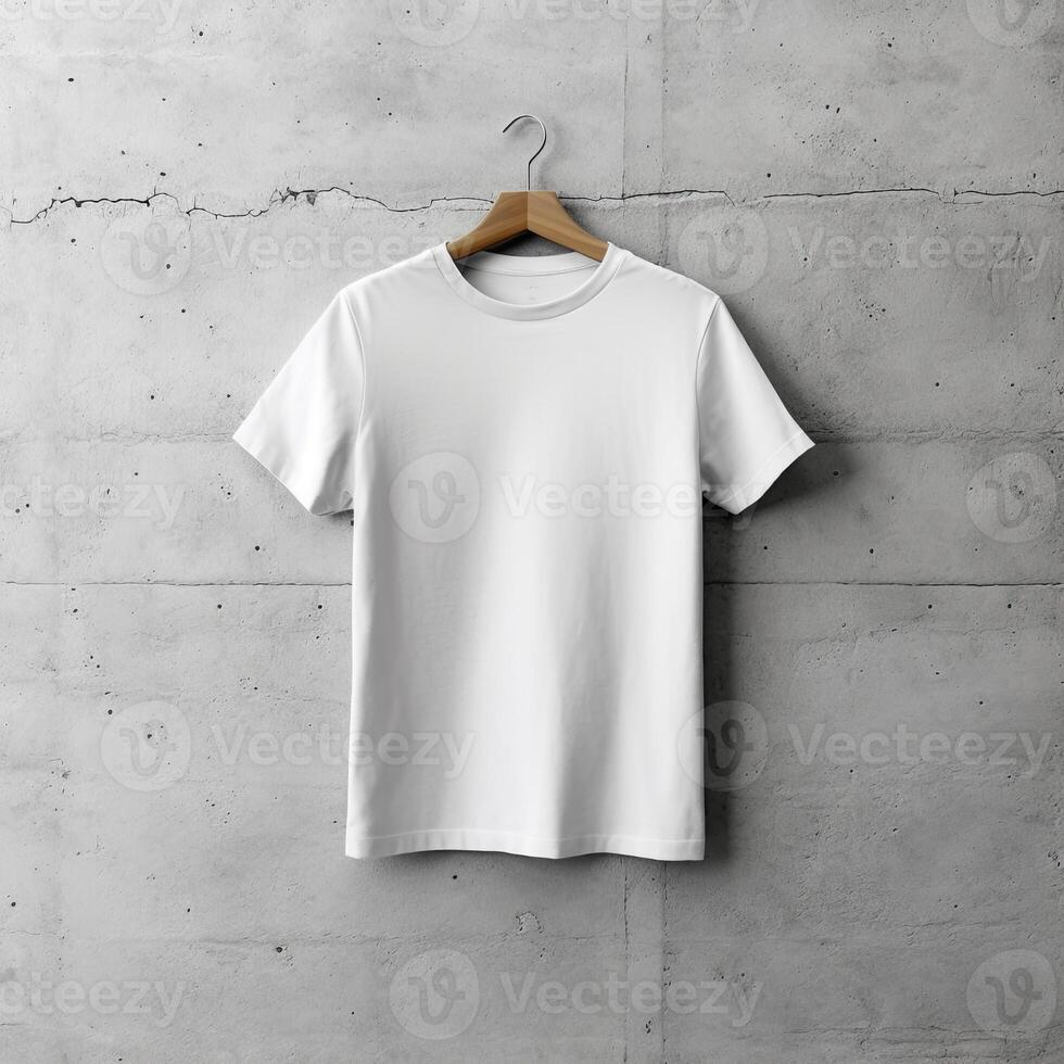 Illustration of a white plain t-shirt mockup, photo