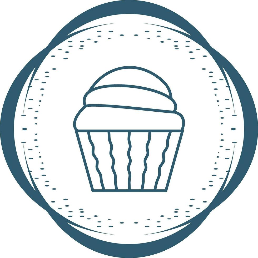 icono de vector de muffin de crema