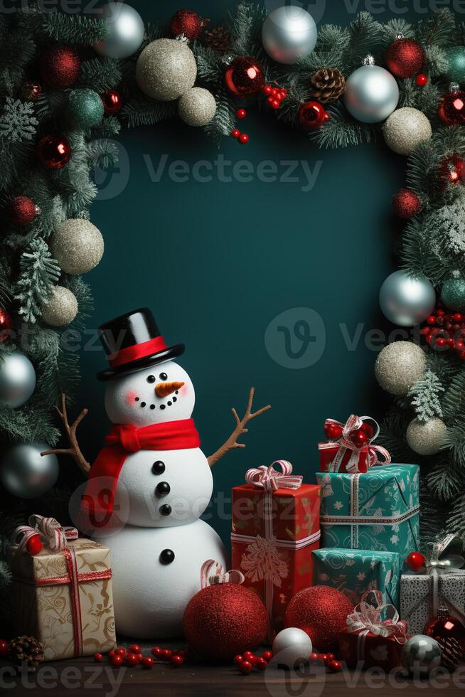 Illustration of Christmas background, AI Generated photo