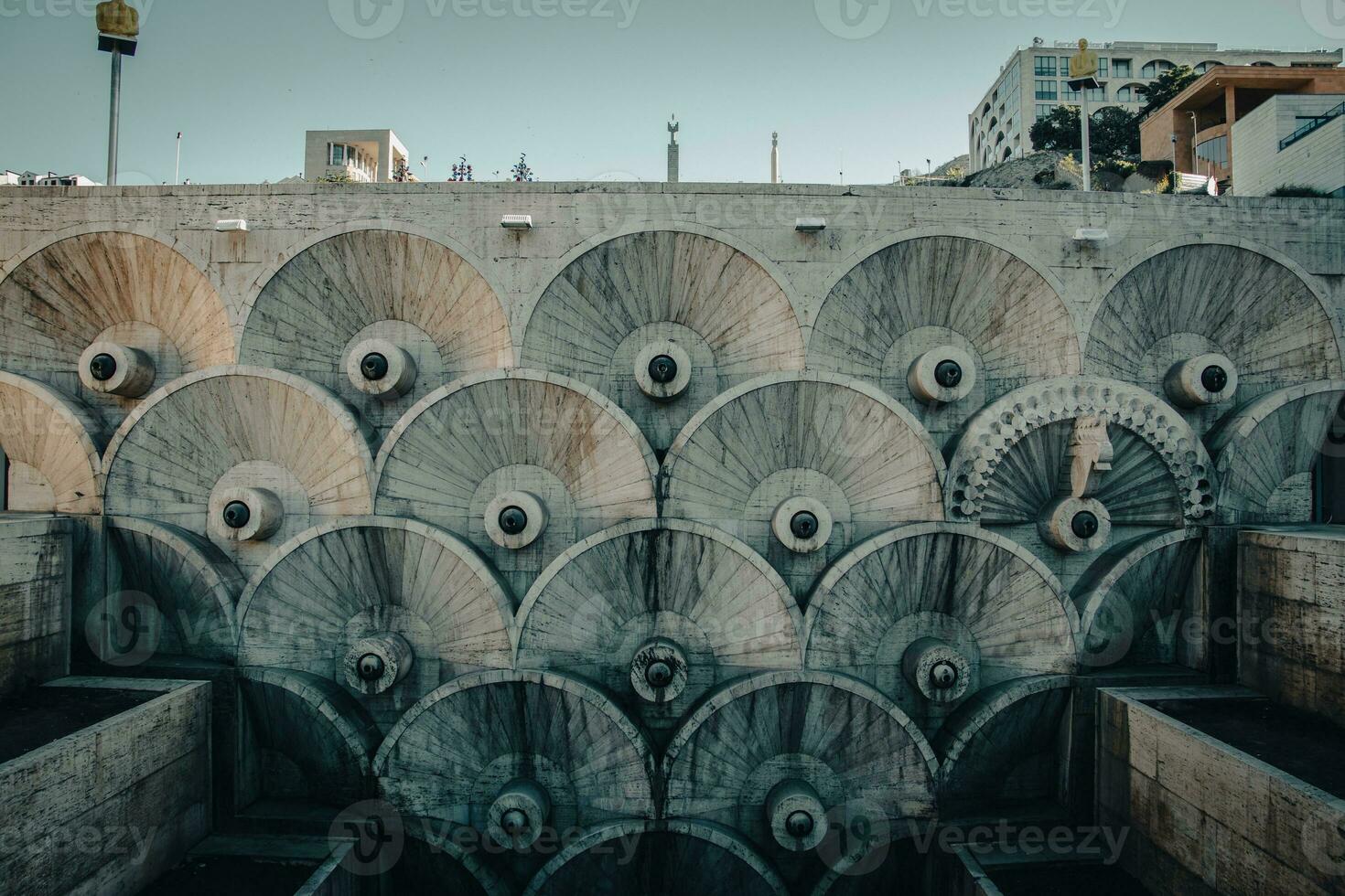 Yerevan cascade giant stairway architecture concept photo. photo