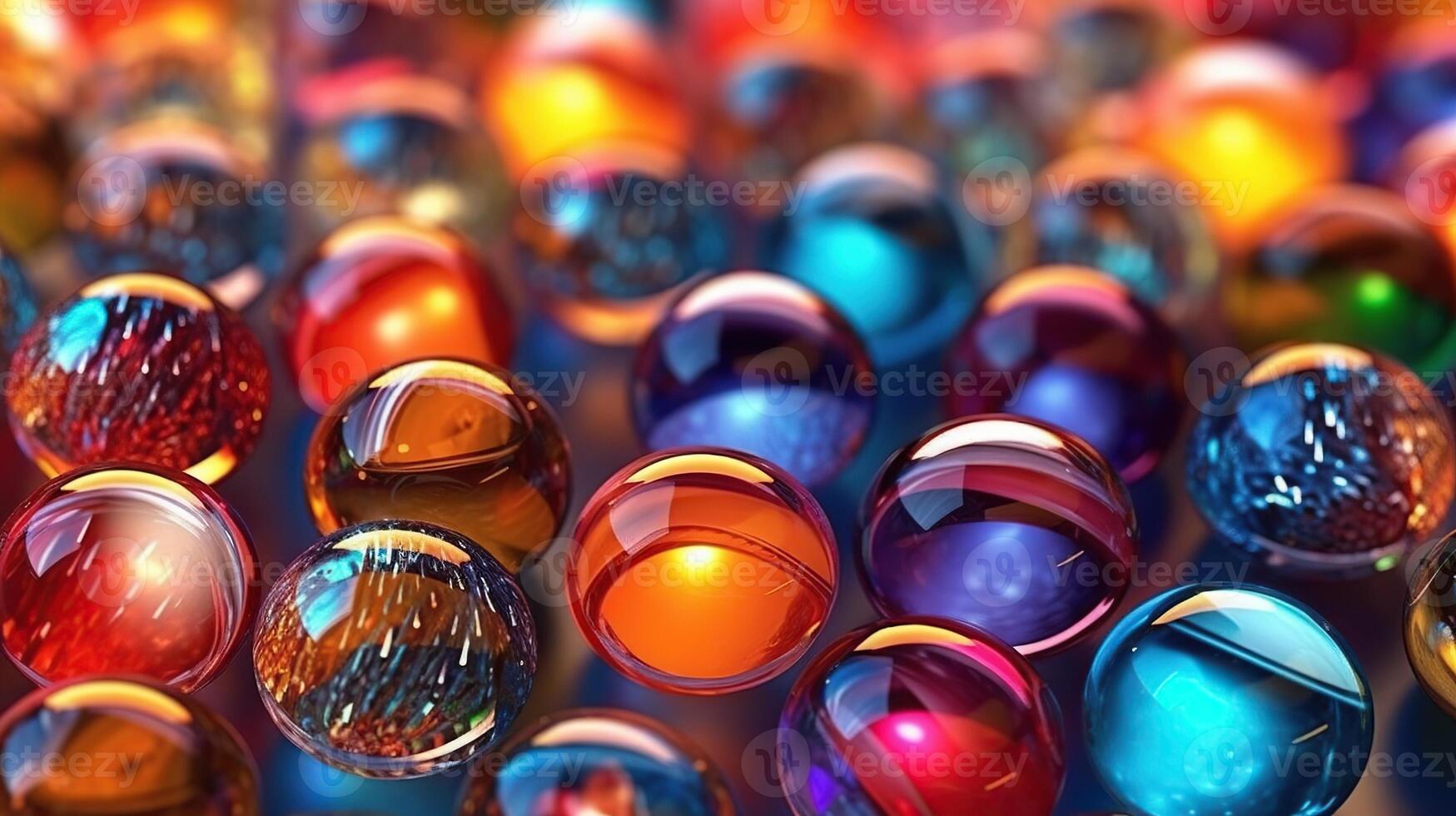 Illustration of glass marbles background, AI Generated photo