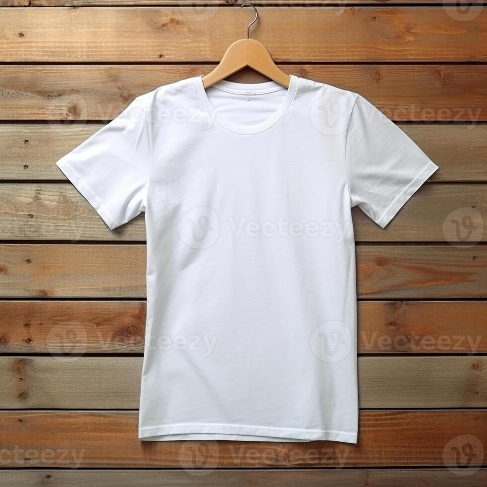 Illustration of a white plain t-shirt mockup, AI Generated 26354212 ...