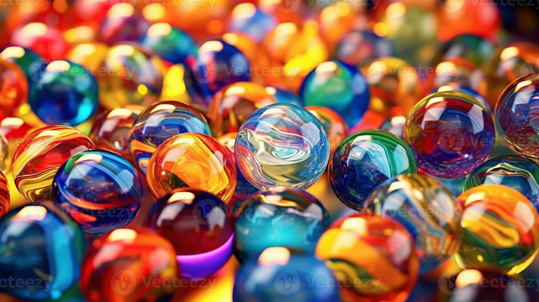 Illustration of glass marbles background, AI Generated photo