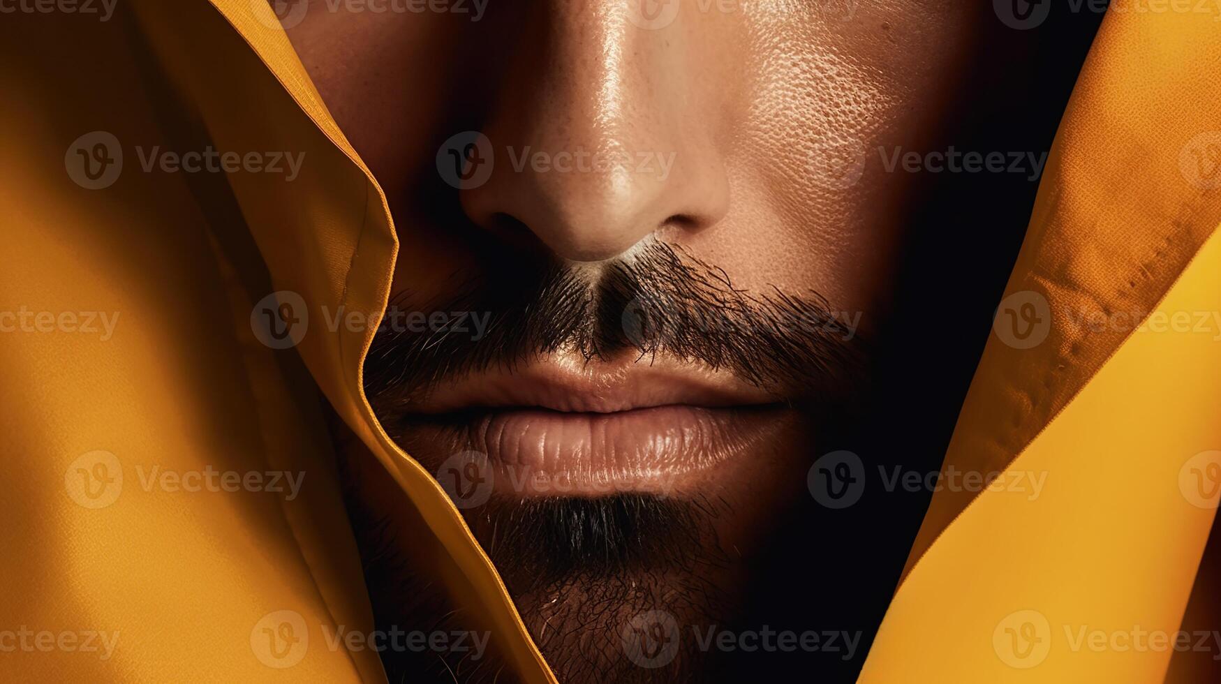 An illustration of a fashion portrait of a man combined with abstract art., photo