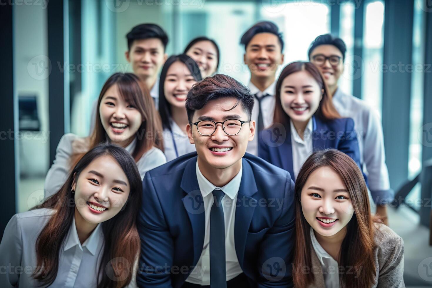 An illustration of a group of business people ,  AI Generated photo