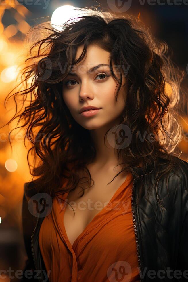 Illustration of a fashion portrait, photo