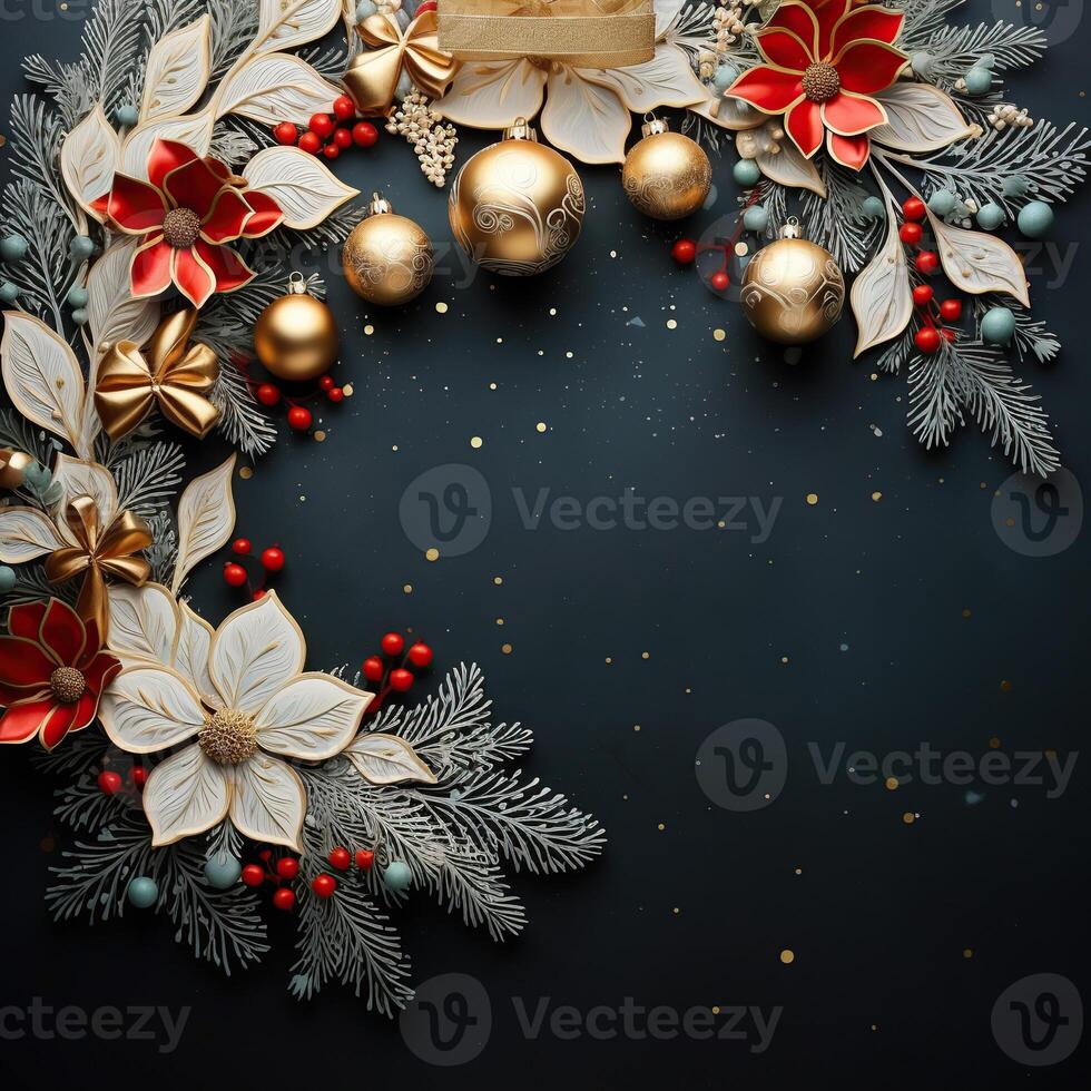 Illustration of Christmas background, AI Generated photo