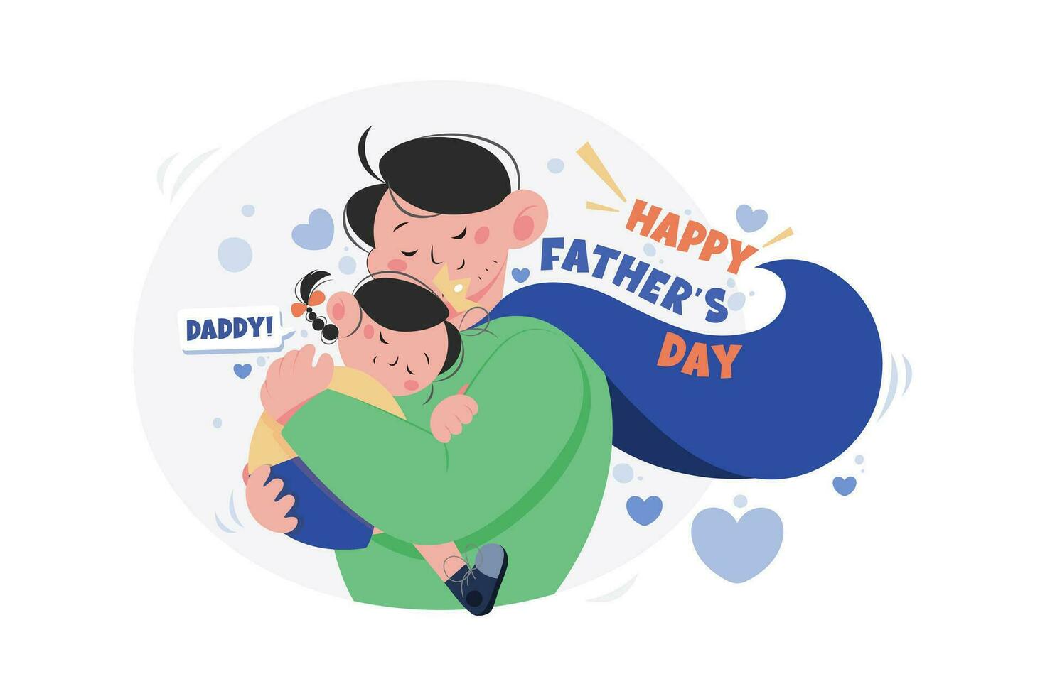 Happy Father Day Illustration concept on white background vector