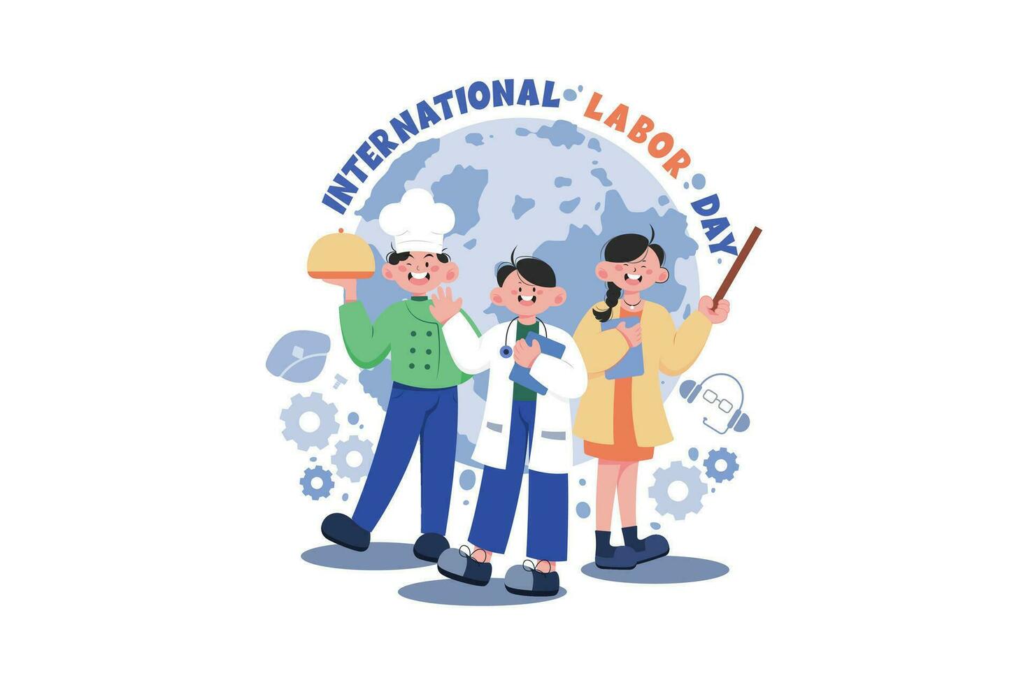 internacional labor día ilustración concepto en blanco antecedentes vector