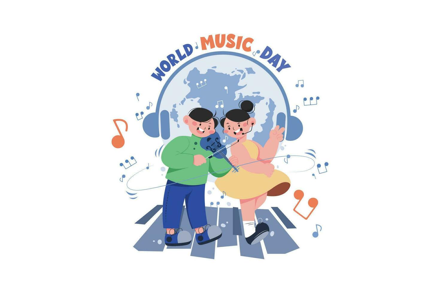 World Music Day Illustration concept on white background vector