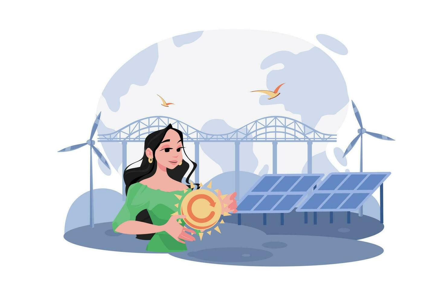Green Electricity Illustration concept on white background vector