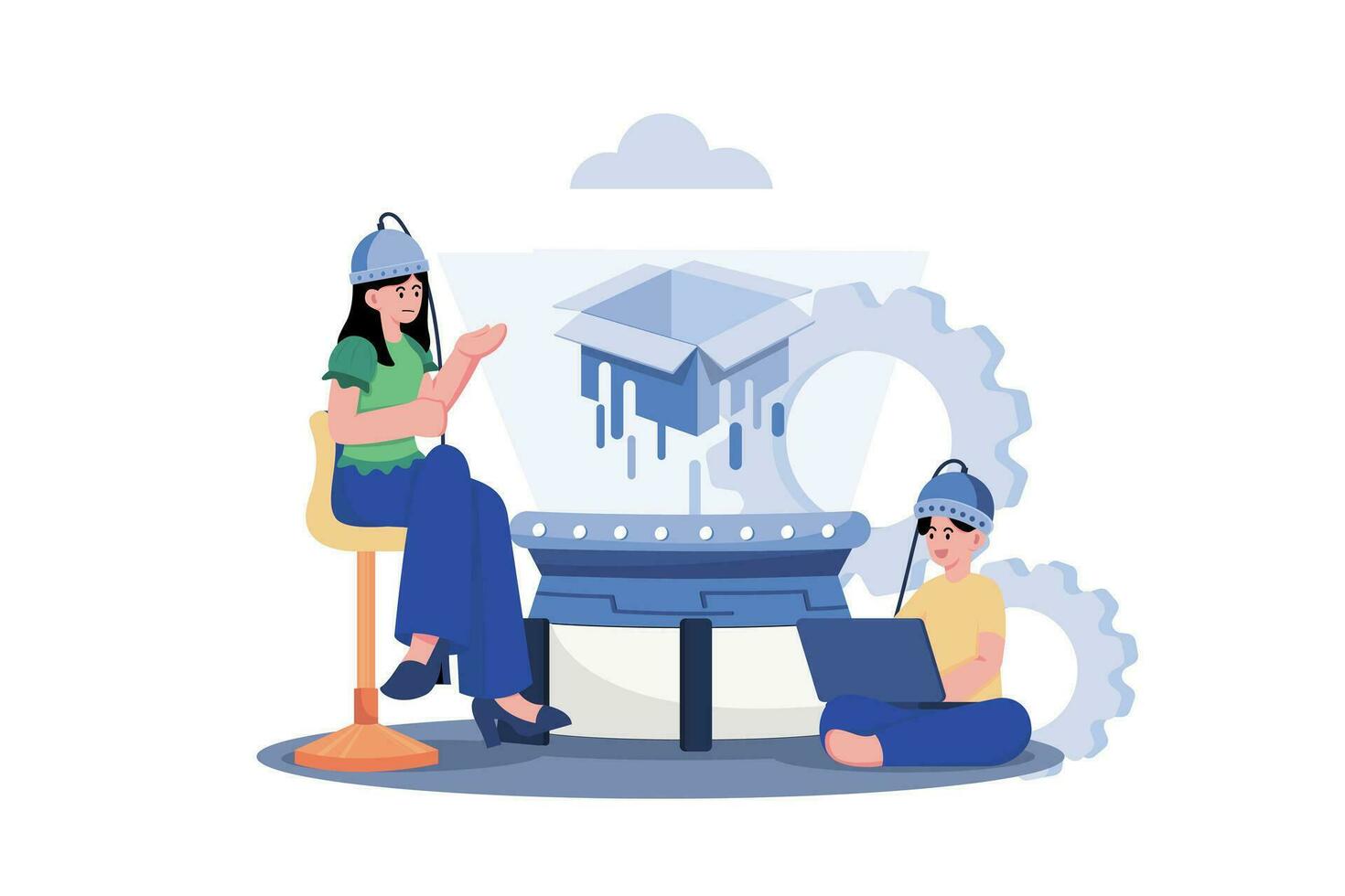 Product Team Generating Creative Idea Illustration concept on white background vector
