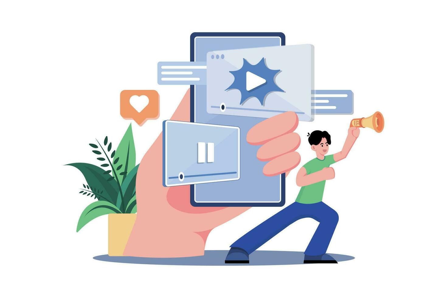 Video Marketing Illustration concept on white background vector