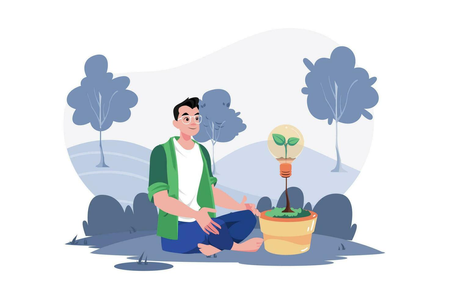 Green Thinking Illustration concept on white background vector