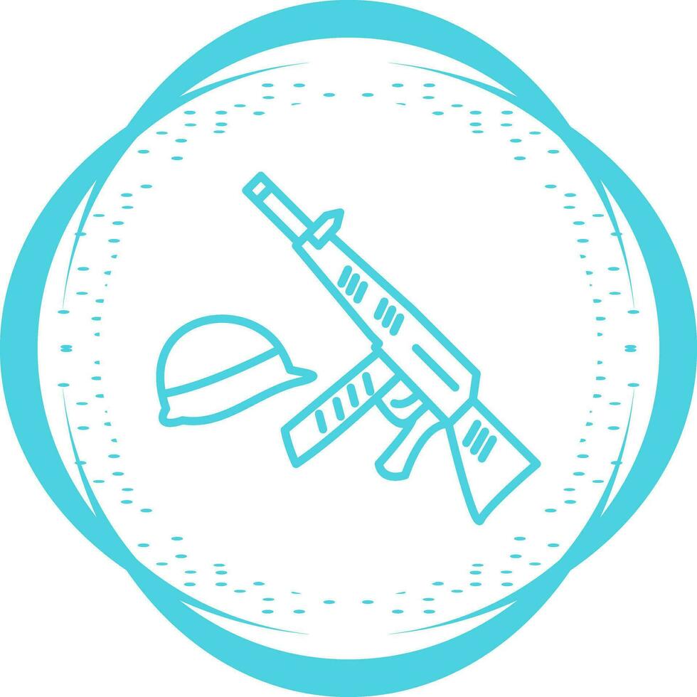 Gun and Helmet Vector Icon