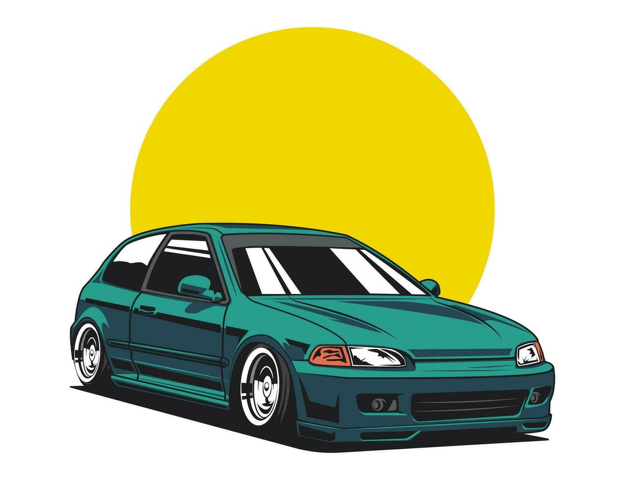 Japón coche diseño para automóvil ilustracion vector gráfico