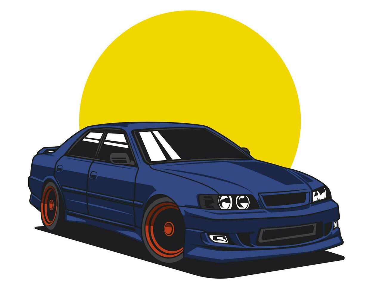 isolated 90s car modificaion concept with vector file illustration