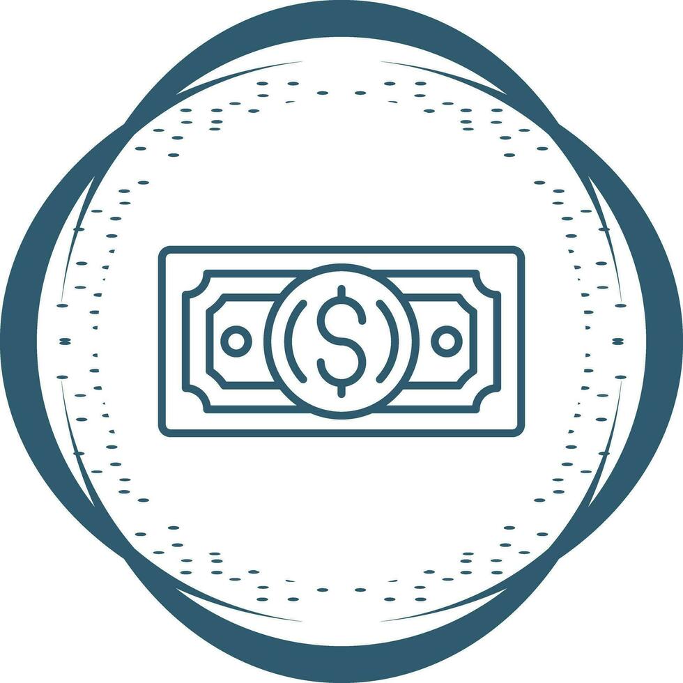 icono de vector de nota de dólar