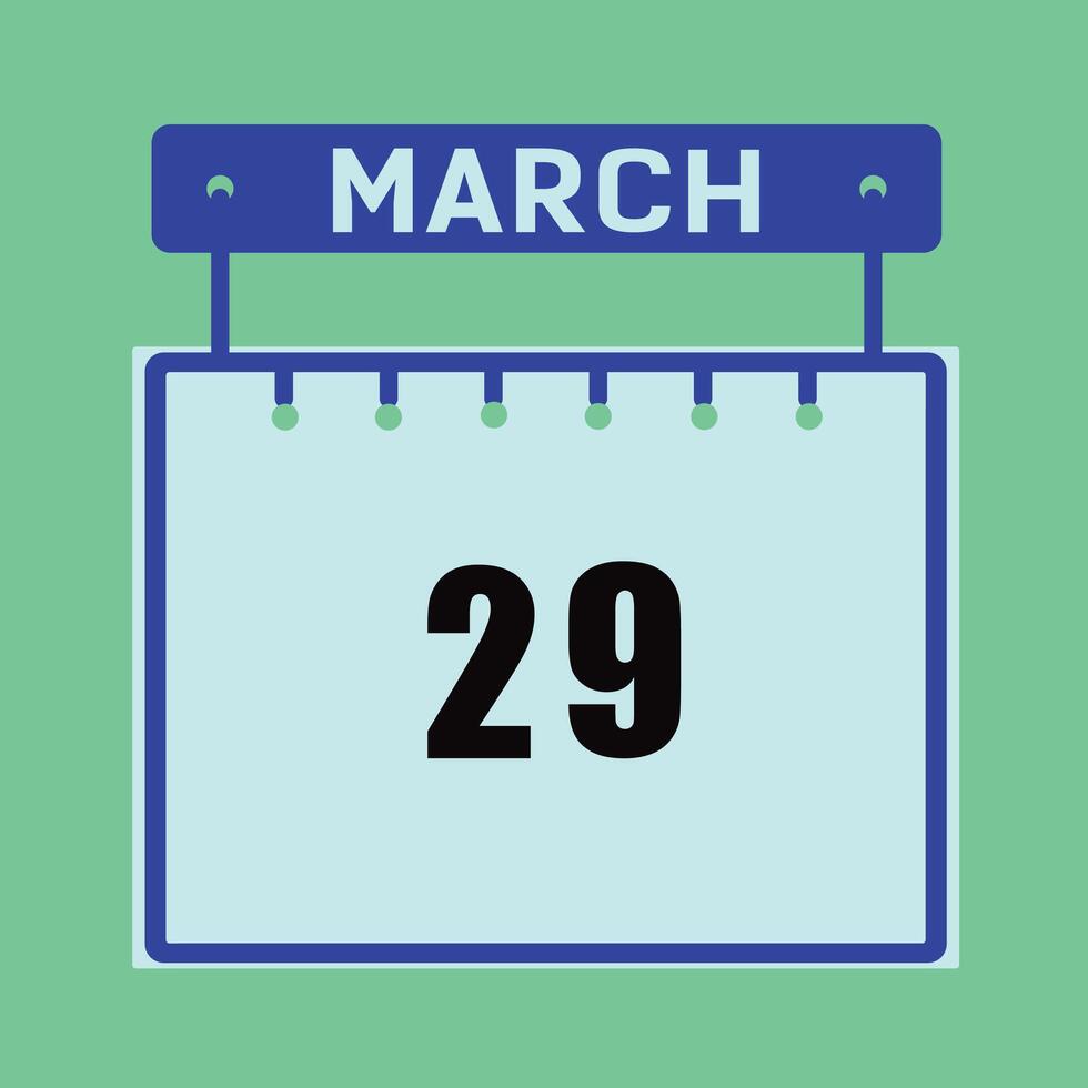 March 29 Calendar Daily Icon DateMonth design 26360509 Vector Art at