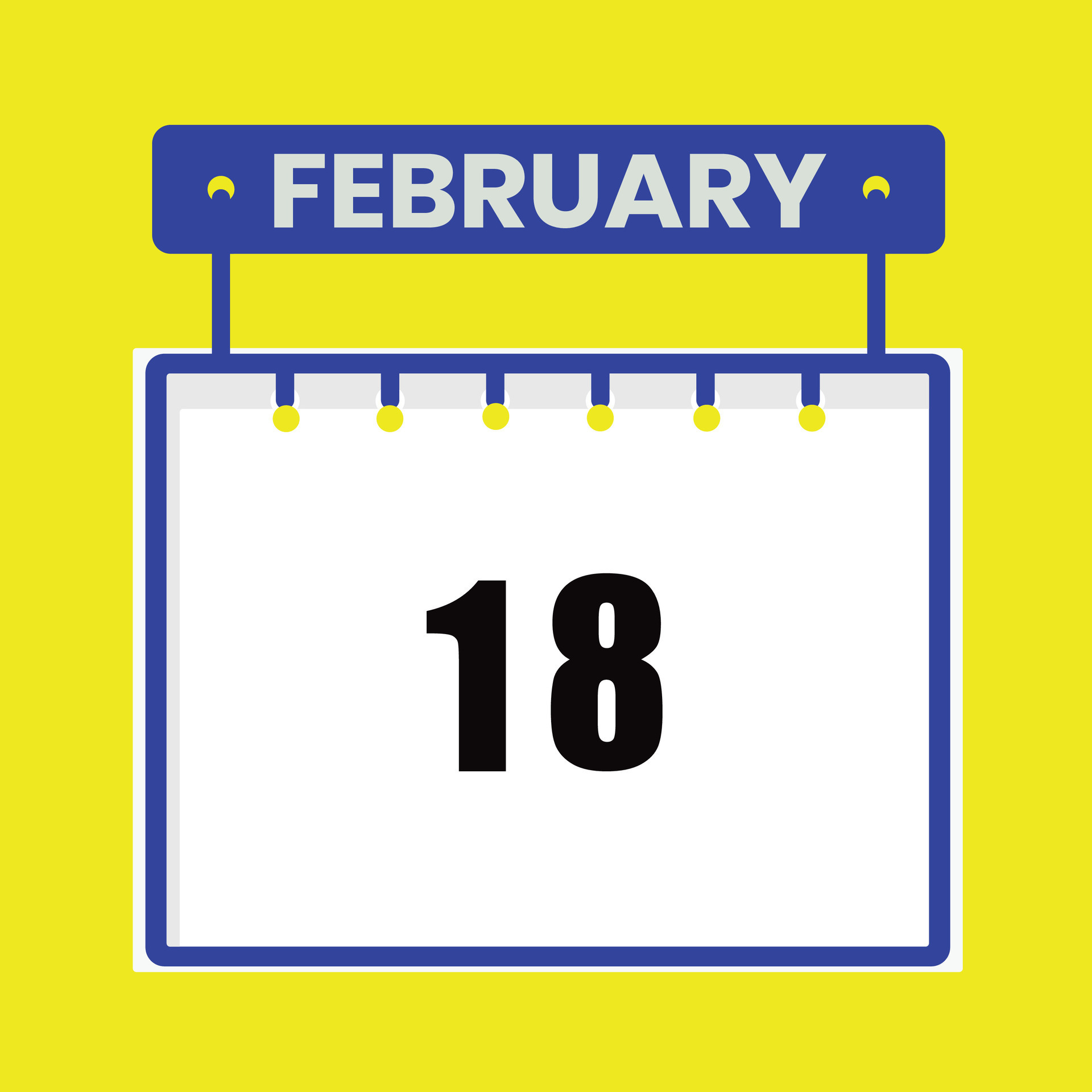 February 18 Calendar Daily Icon DateMonth design 26360531 Vector Art