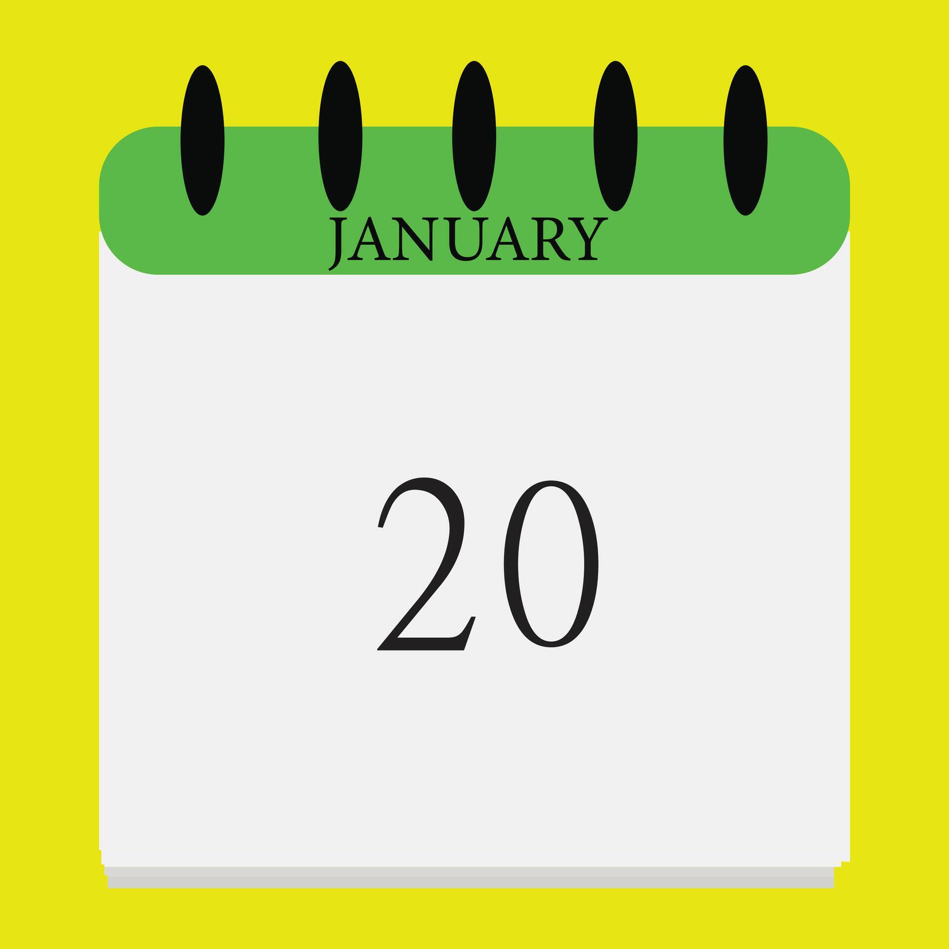 January 20 Calendar Daily Icon datemonth 26360542 Vector Art at Vecteezy