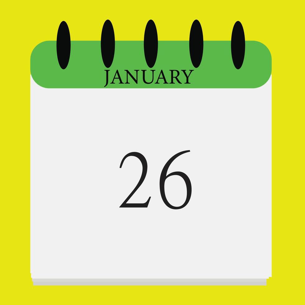 January 26 Calendar Daily Icon datemonth 26360577 Vector Art at Vecteezy