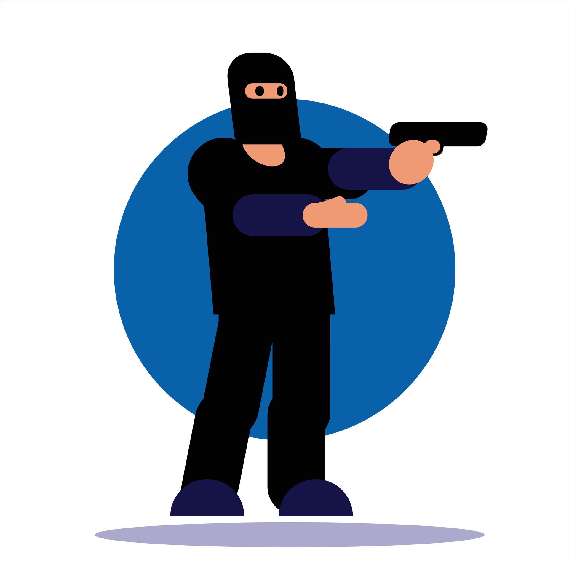 Image of a robber vector design with a gun 26360593 Vector Art at Vecteezy