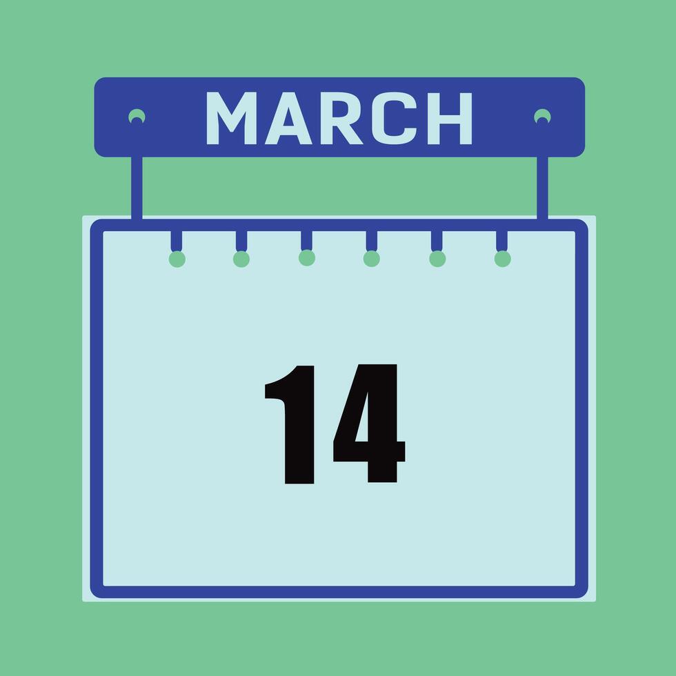 March 14 Calendar Daily Icon DateMonth design 26360605 Vector Art at