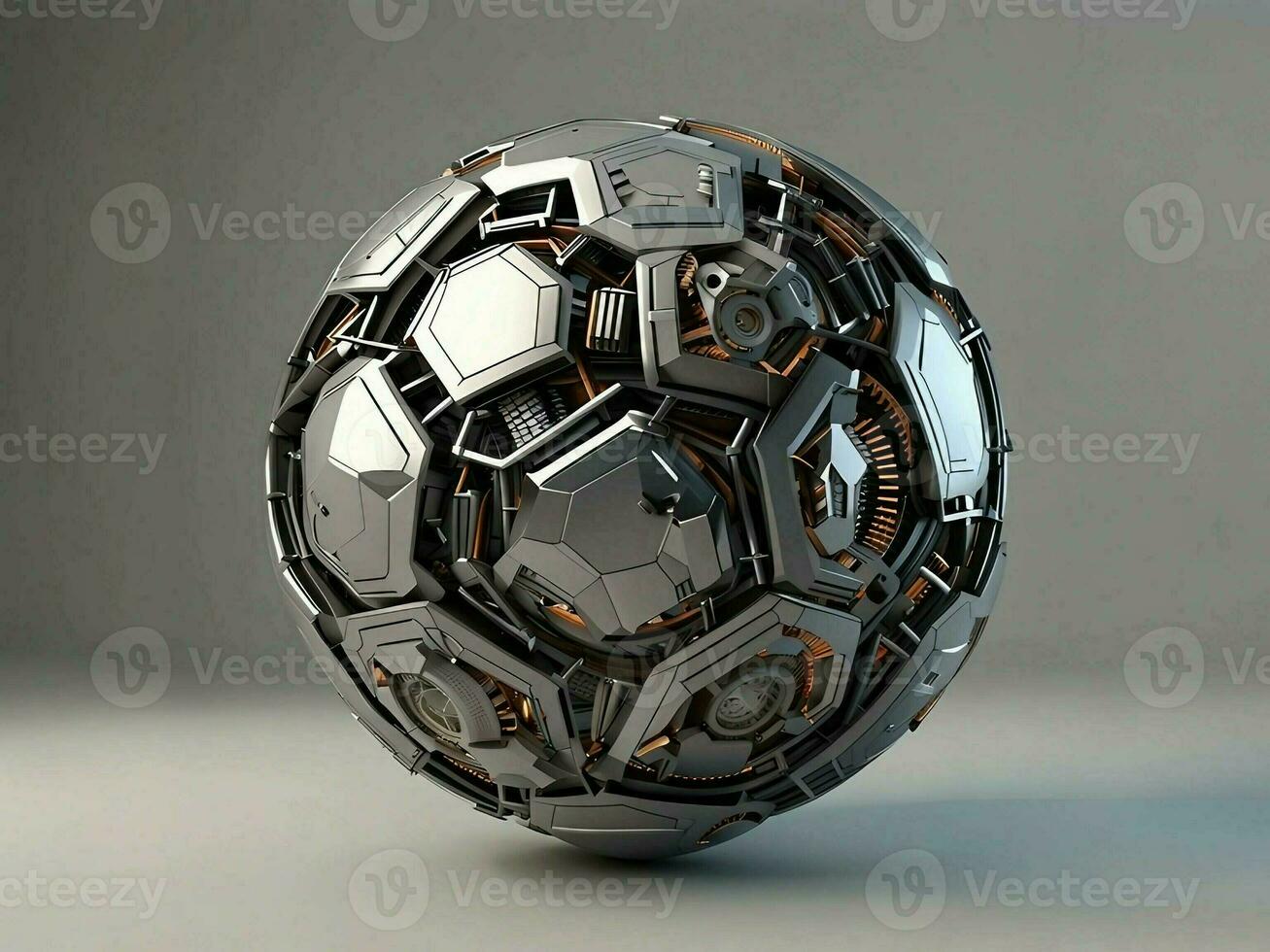mechanical futuristic soccer ball concept photo