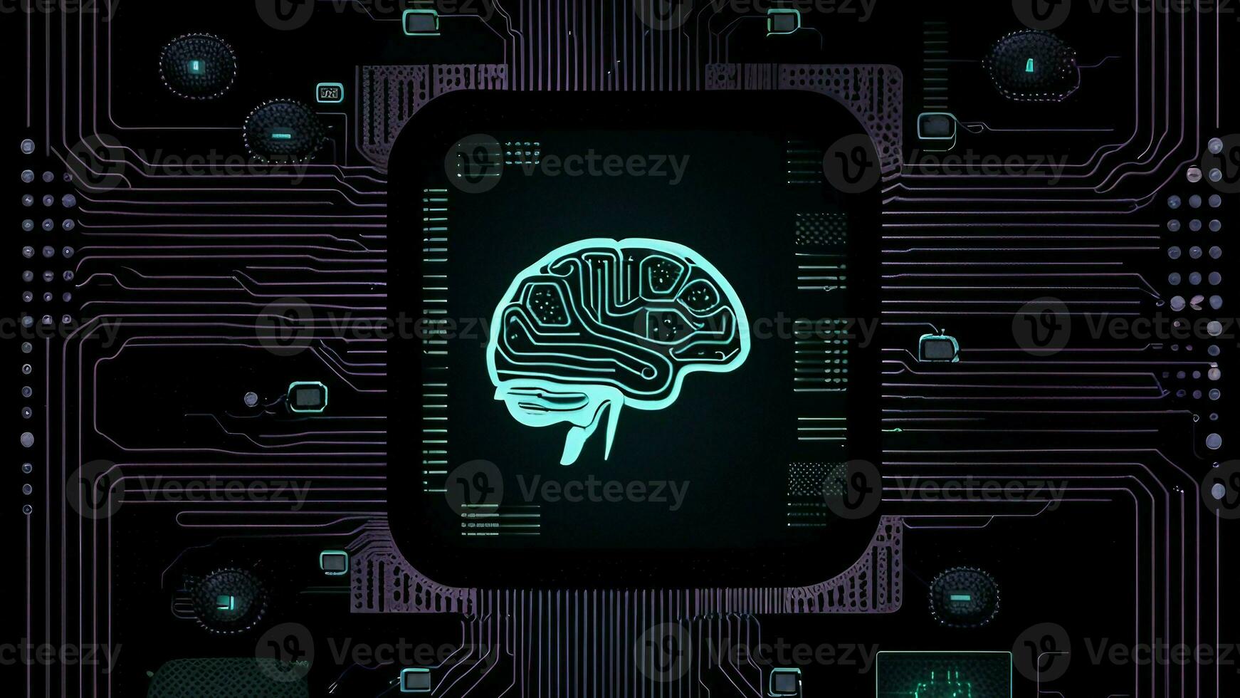 artificial intelligence technology processor computer illustration photo