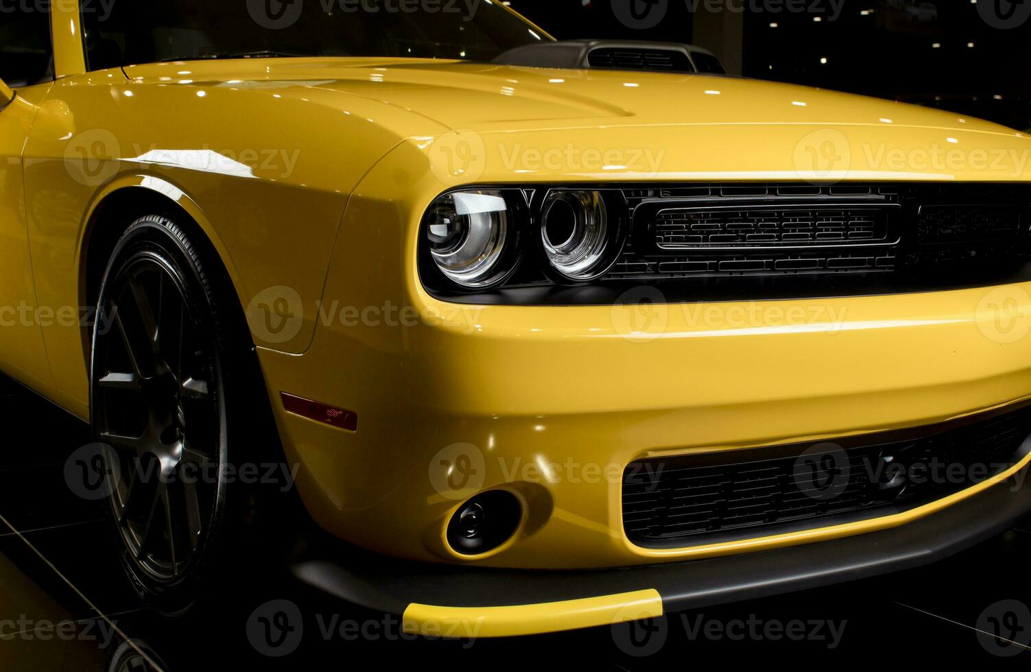 Yellow sport car - American style photo