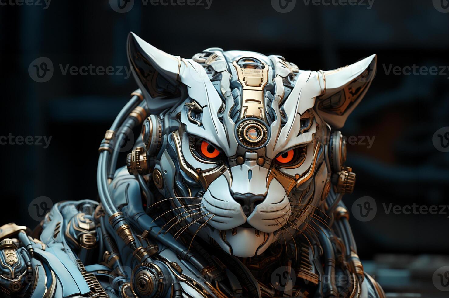 robot cat futuristic. photo