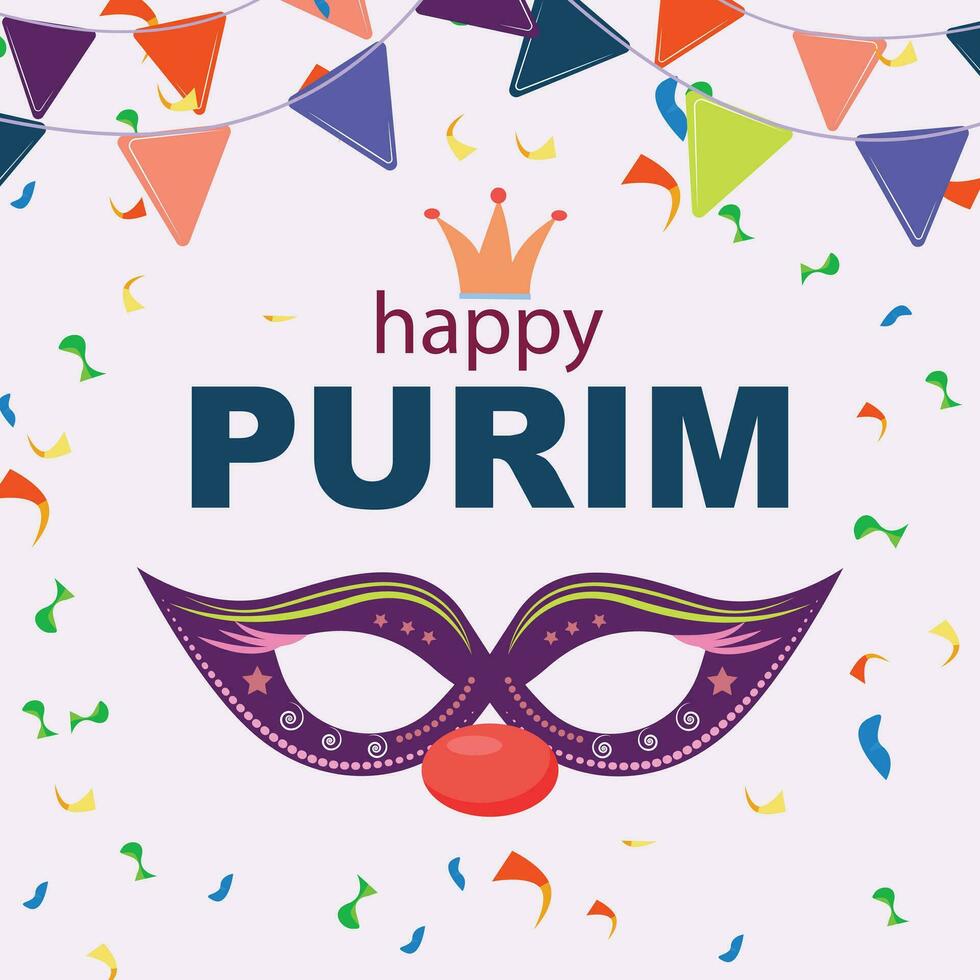 Jewish religious holiday banner. Purim party.Jewish holiday vector illustration