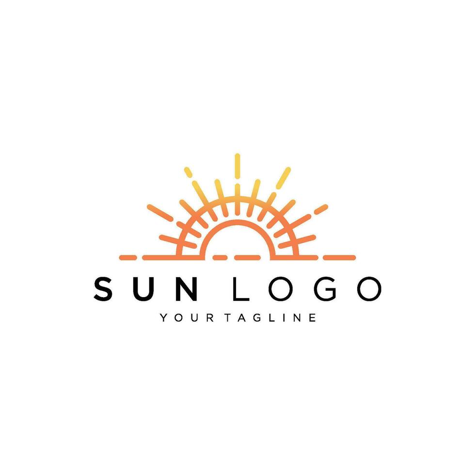 Sun logo design vector template Icon symbol Illustration