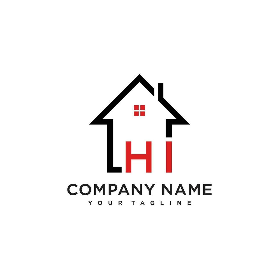 Letter H and I Logo. Home Symbol. Icon vector. vector