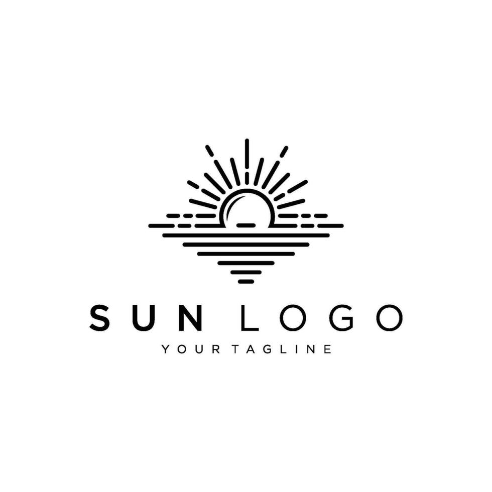 Sun logo design vector template  Icon symbol  Illustration