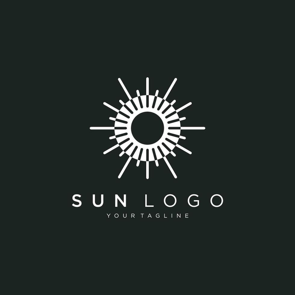 Sun logo design template vector