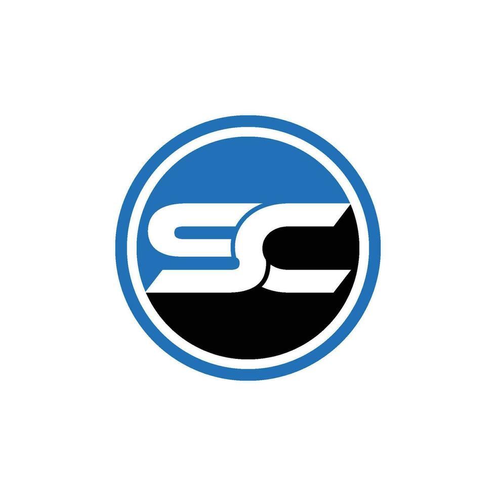 Initial letter template SC logo or CS logo in a circle vector