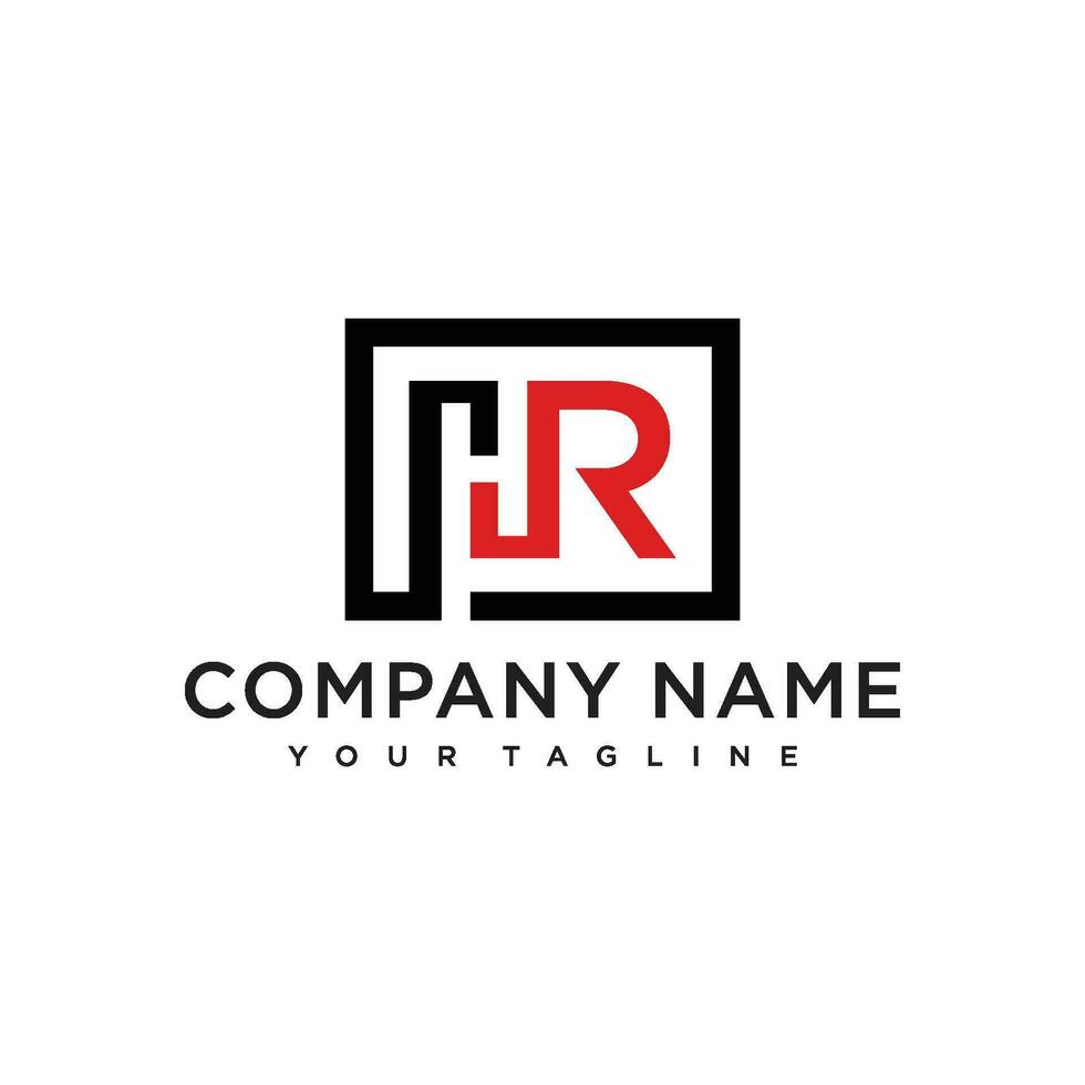 HR logo initial letter design template vector