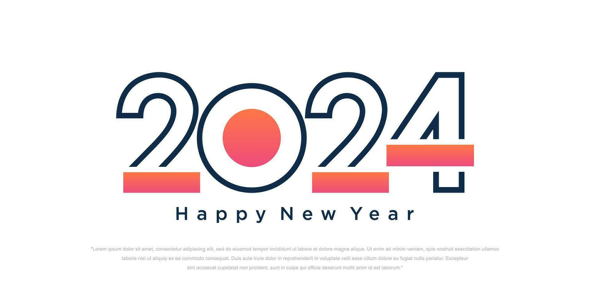 2024 Happy New Year logo text design. 2024 number design template. Vector illustration.