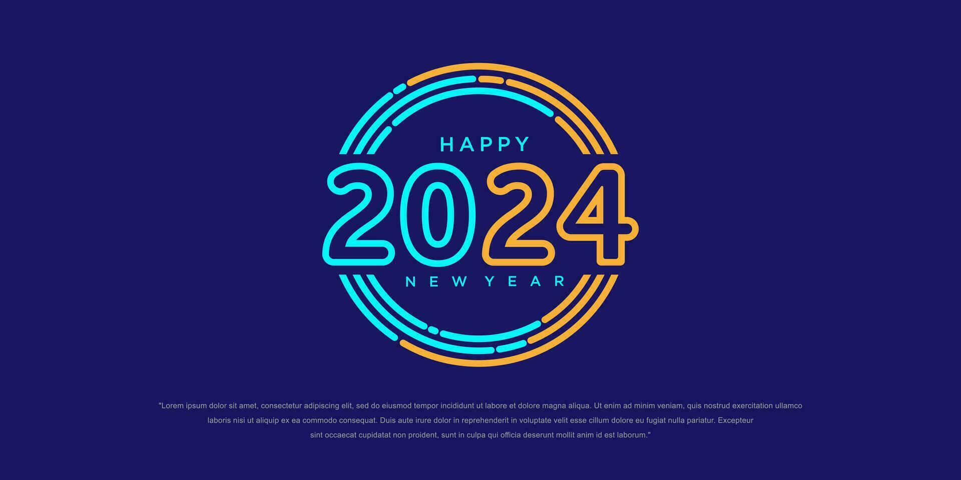 2024 Happy New Year logo text design. 2024 number design template. Vector illustration.