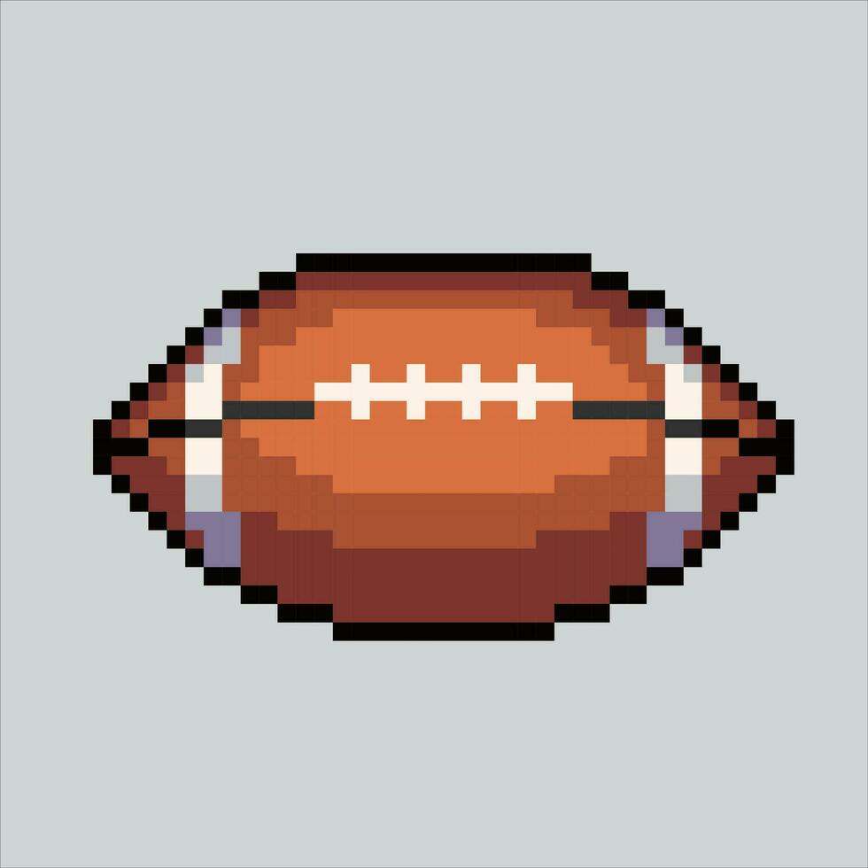 Pixel art illustration Rugby Ball. Pixelated Rugby Ball. Sports Rugby Ball icon pixelated for the pixel art game and icon for website and video game. old school retro. vector