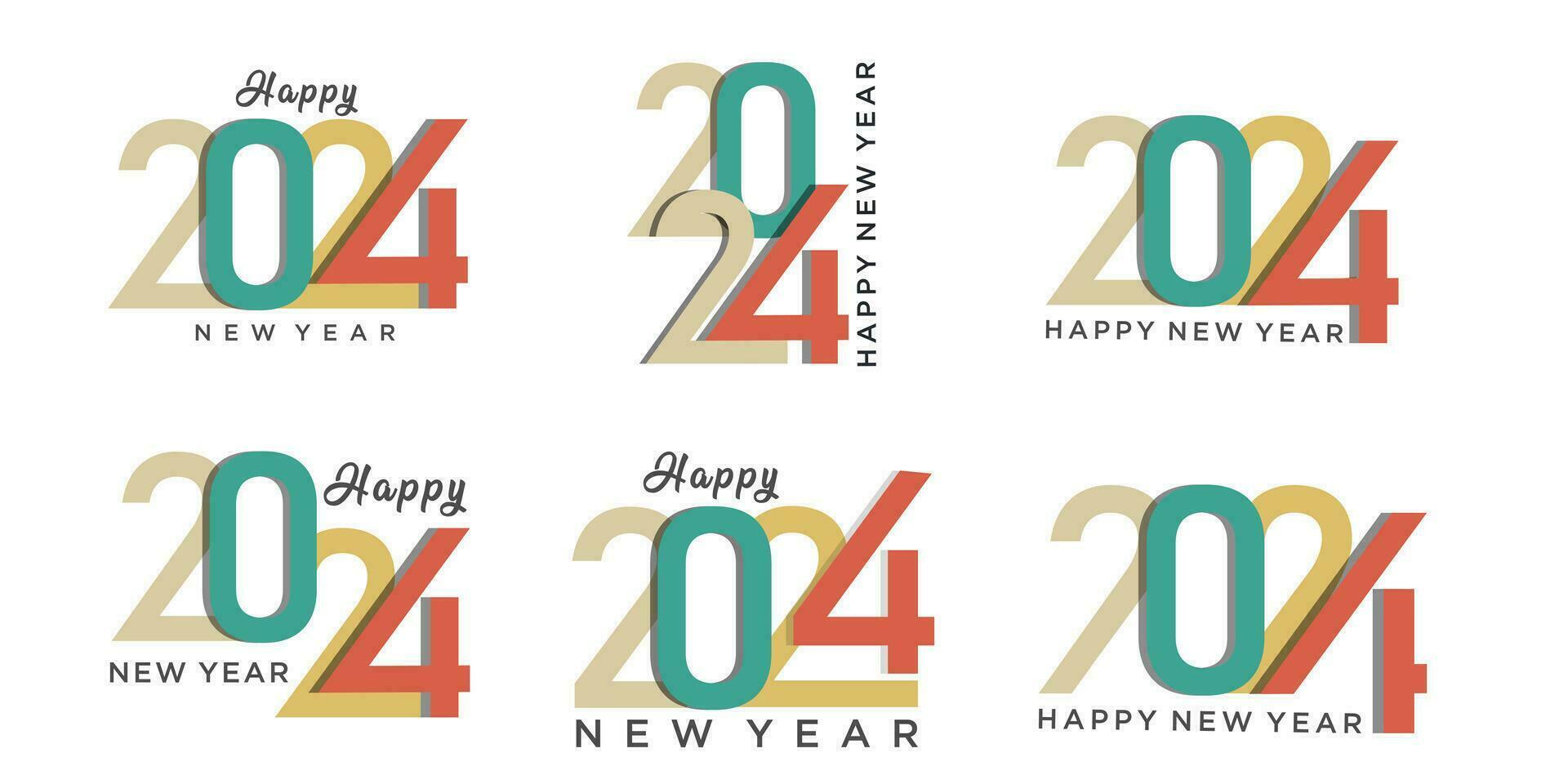 2024 contento nuevo año logo texto diseño. 2024 número diseño modelo. vector ilustración.